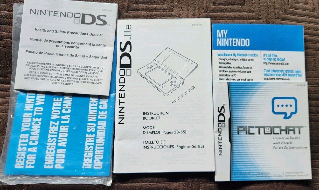 Nintendo DS Lite Handheld System Onyx Black CIB W/ Protective Case