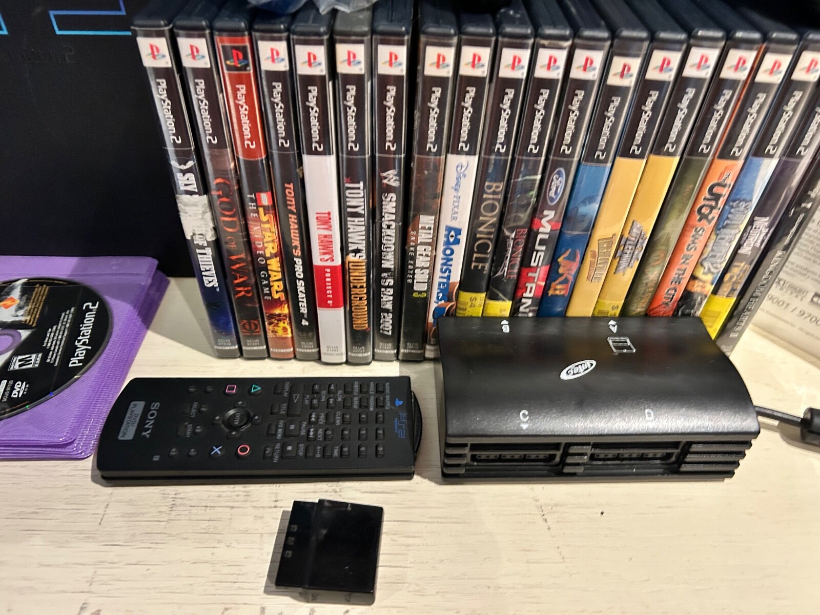 Sony Playstation 2 Fat Console PS2 SCPH-30001 w/ Box/Controllers/Wires/28 Games
