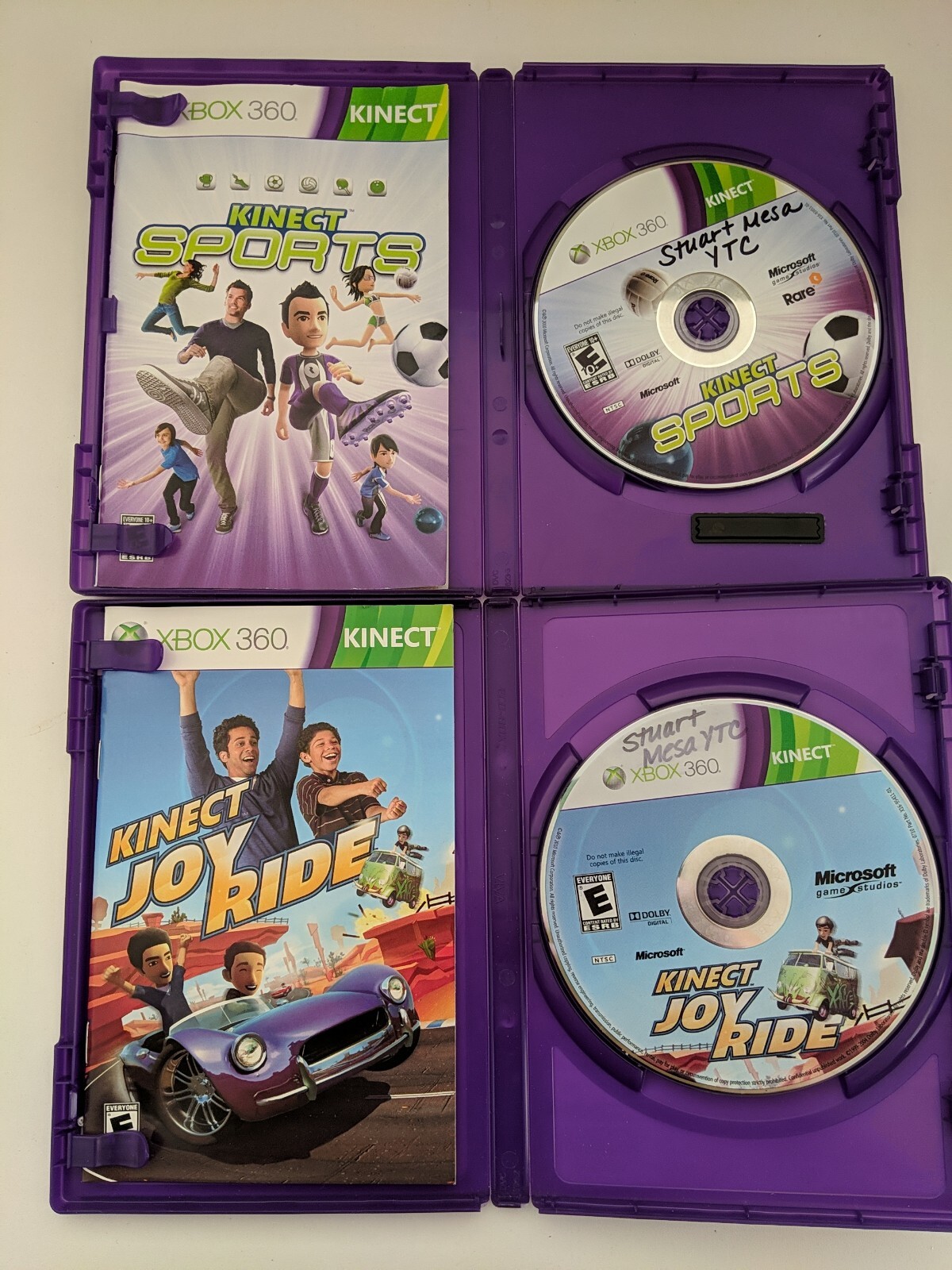 Microsoft Xbox 360 Kinect 1414 Bundle Lot Games Zumba Sports Joy Ride Adventure