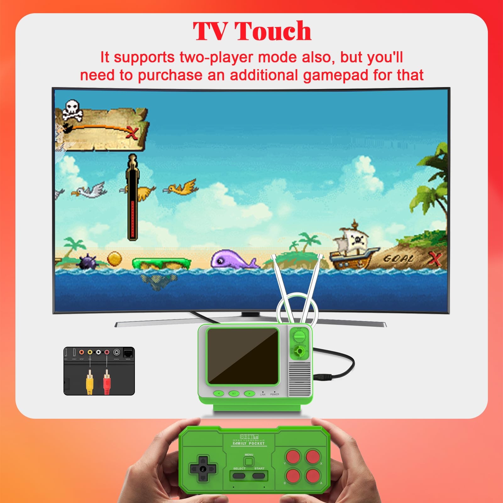 EASEGMER Retro Handheld Game Console with 168 Classic Games, Mini TV Style, 3…