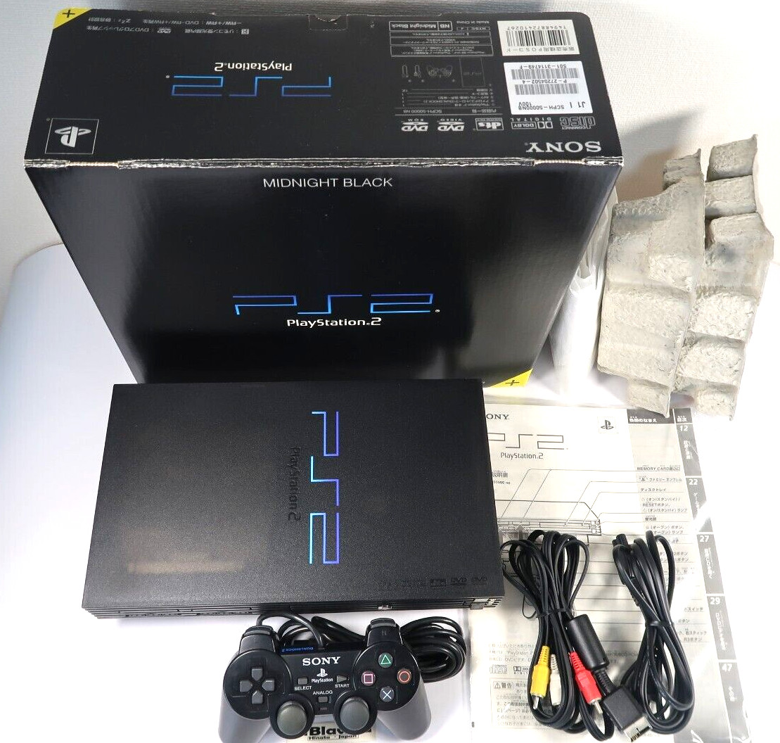 SONY PlayStation2 PS2 SCPH-50000 NB Midnight Black Console Tested F/S Fedex