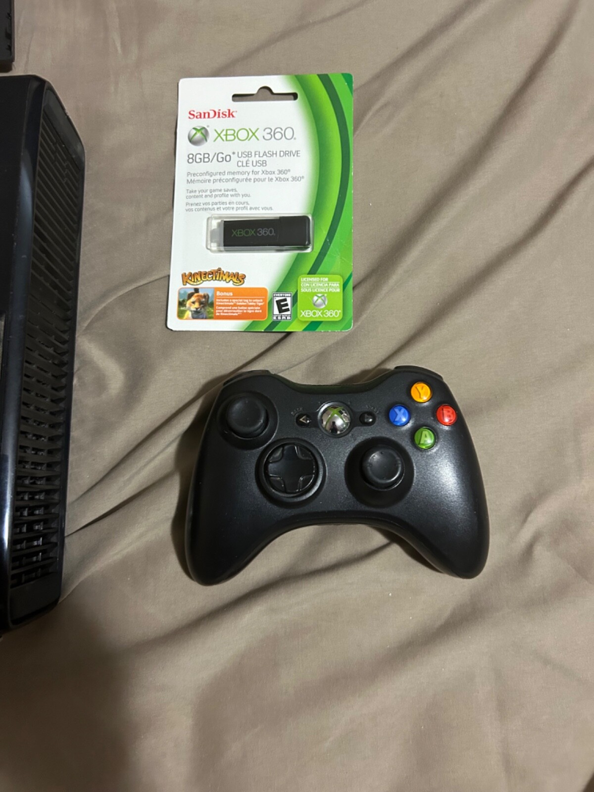 Microsoft Xbox 360 Glossy Black Console with 2 controllers and 2 games and new
