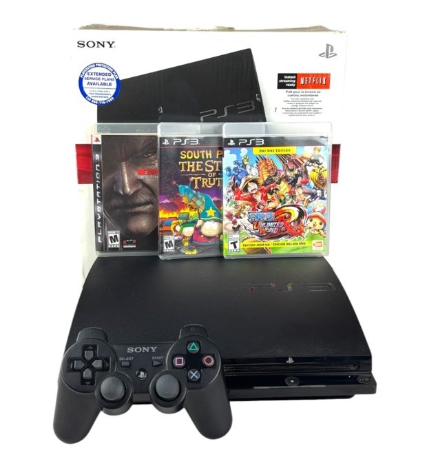 PS3 Slim Console With Box Controller 3 Games PlayStation 160GB CECH-2501A READ