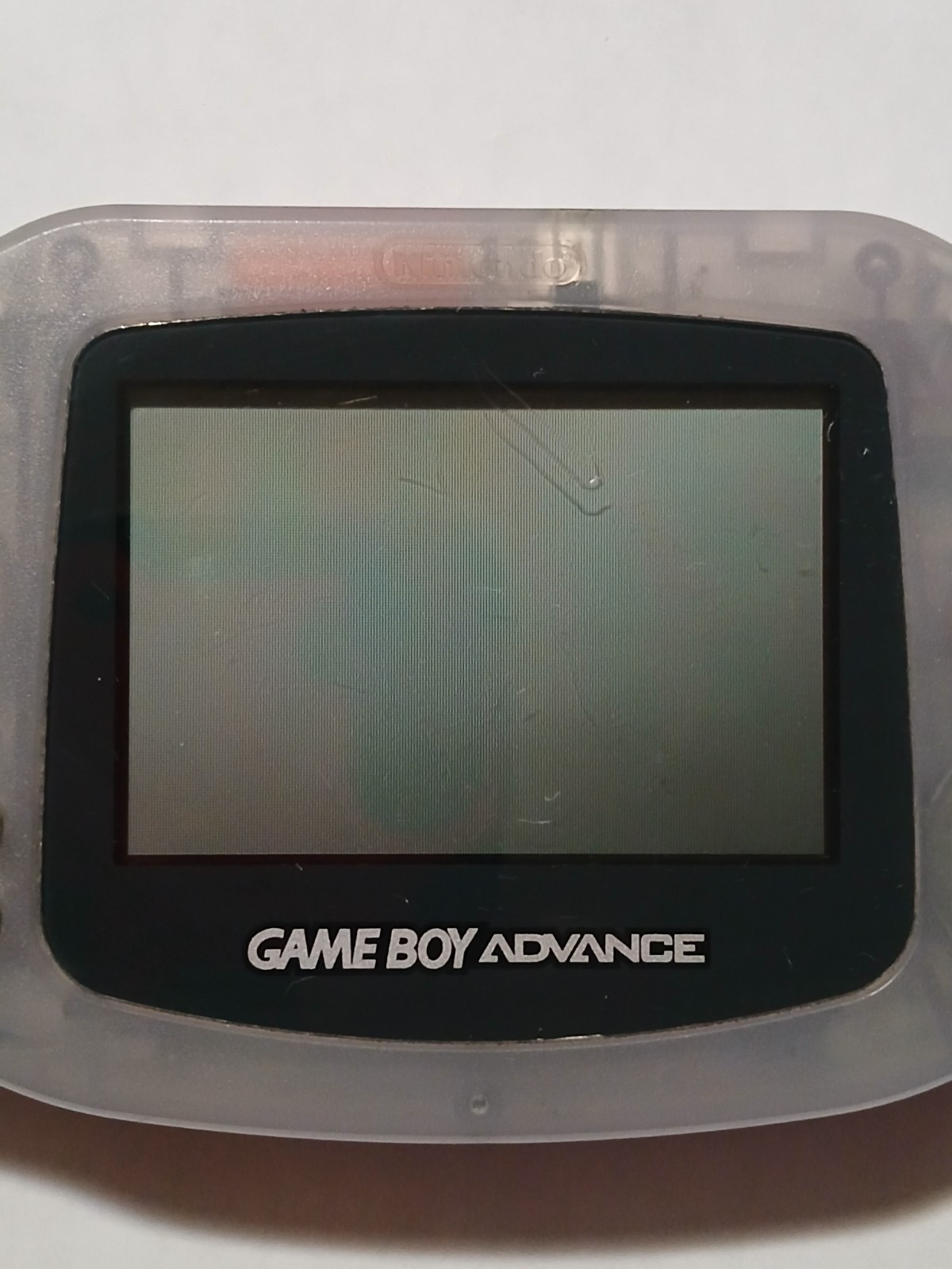 Nintendo Game Boy Advance AGB-001 Clear Handheld System w/ Headphone Jack