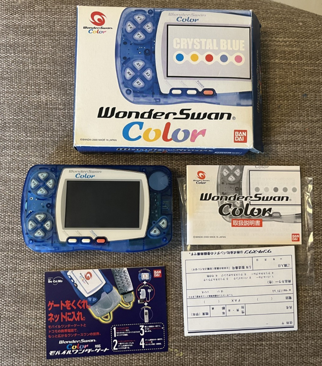 WonderSwan – Crystal Blue Console – CIB – Complete