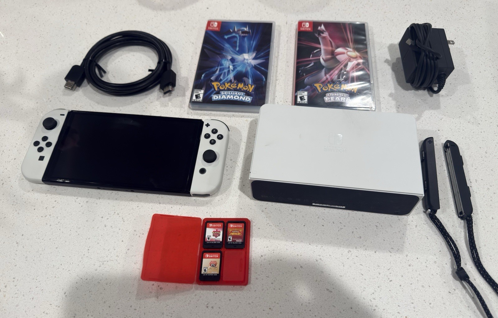 Nintendo Switch OLED Console Bundle with MARIO 3D All Stars – Pokemon games