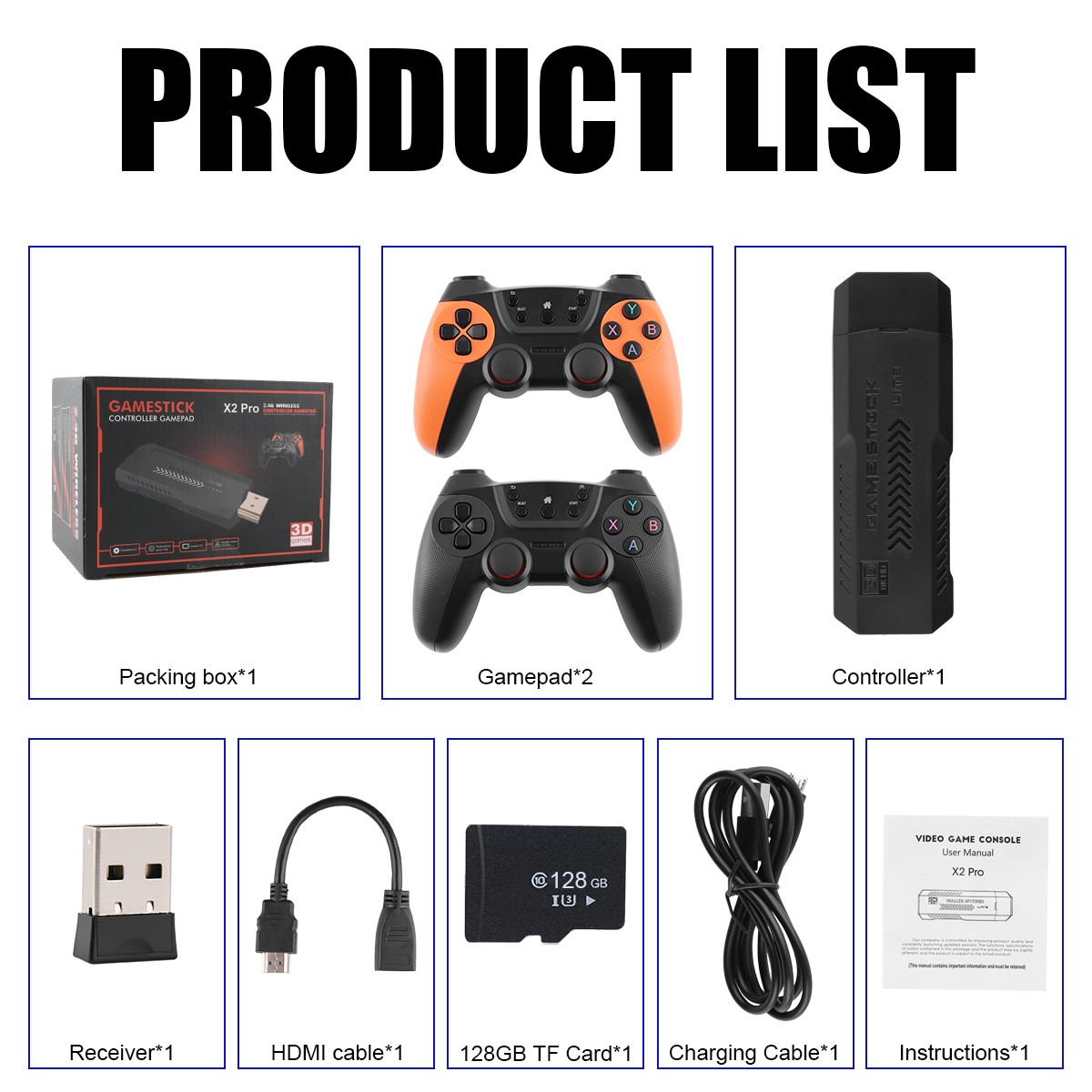 X2 Pro 4K Game Console 50+ Emulators 35,000 Games 256GB 2 Wireless Controllers