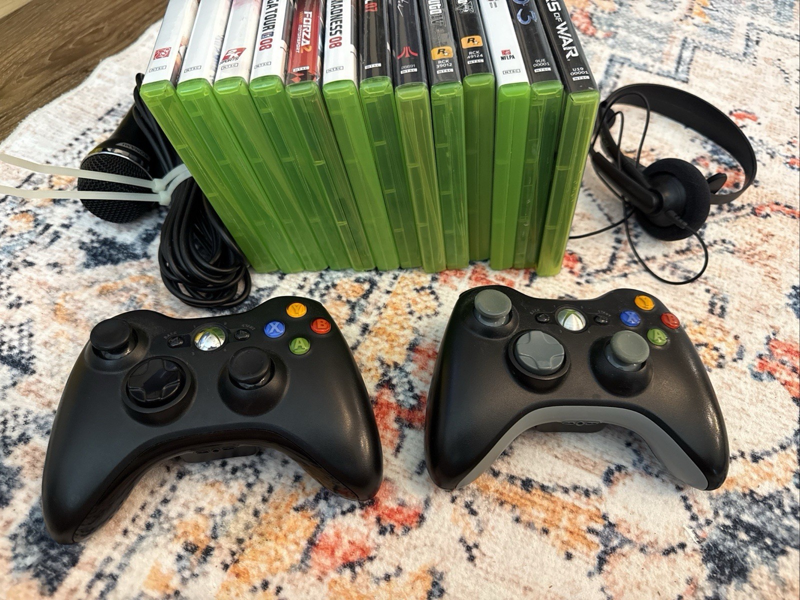 Xbox 360 250GB Black Console With 13 Games, 2 Control, Head set, Microphone