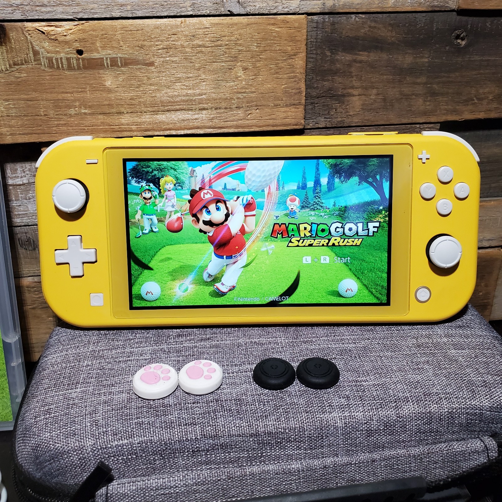 Nintendo Switch Lite 32GB YELLOW Bundle with Mario Golf Super Rush & Accessories