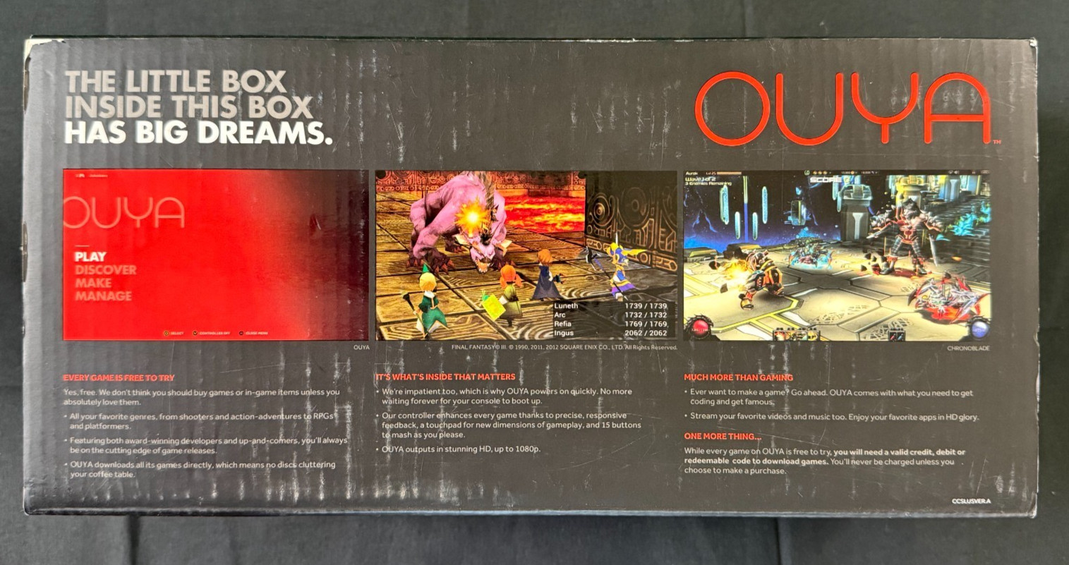 OUYA Console w/ Controller + Box – Tested Works – Retro Gaming Emulator Ready