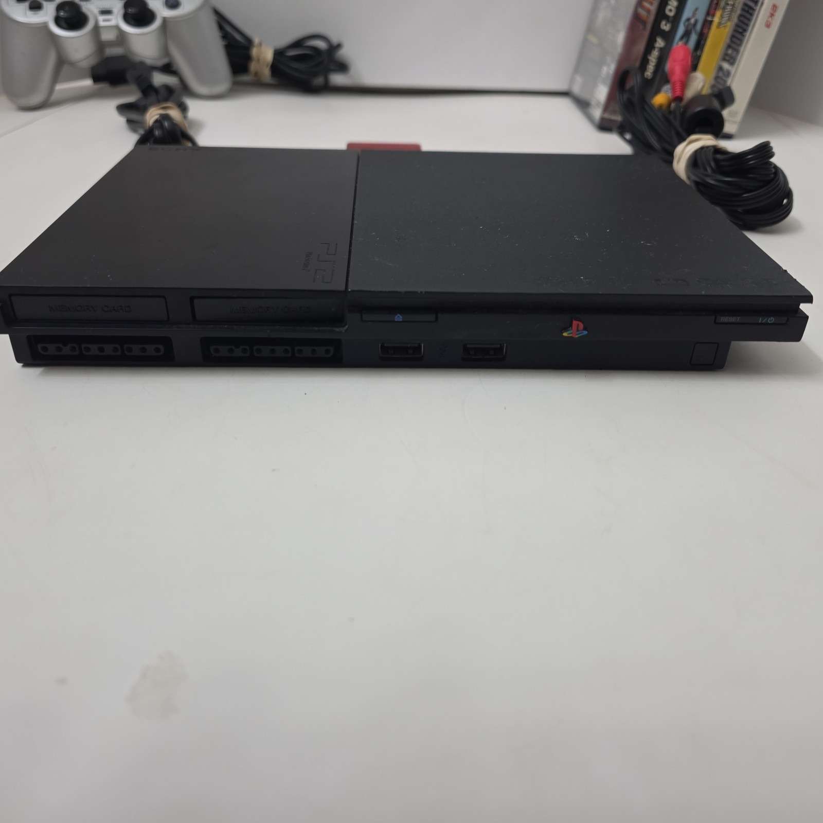 Sony PlayStation PS2 Slim Console 90001 Bundle Two 8 MB Controller + 6 Games