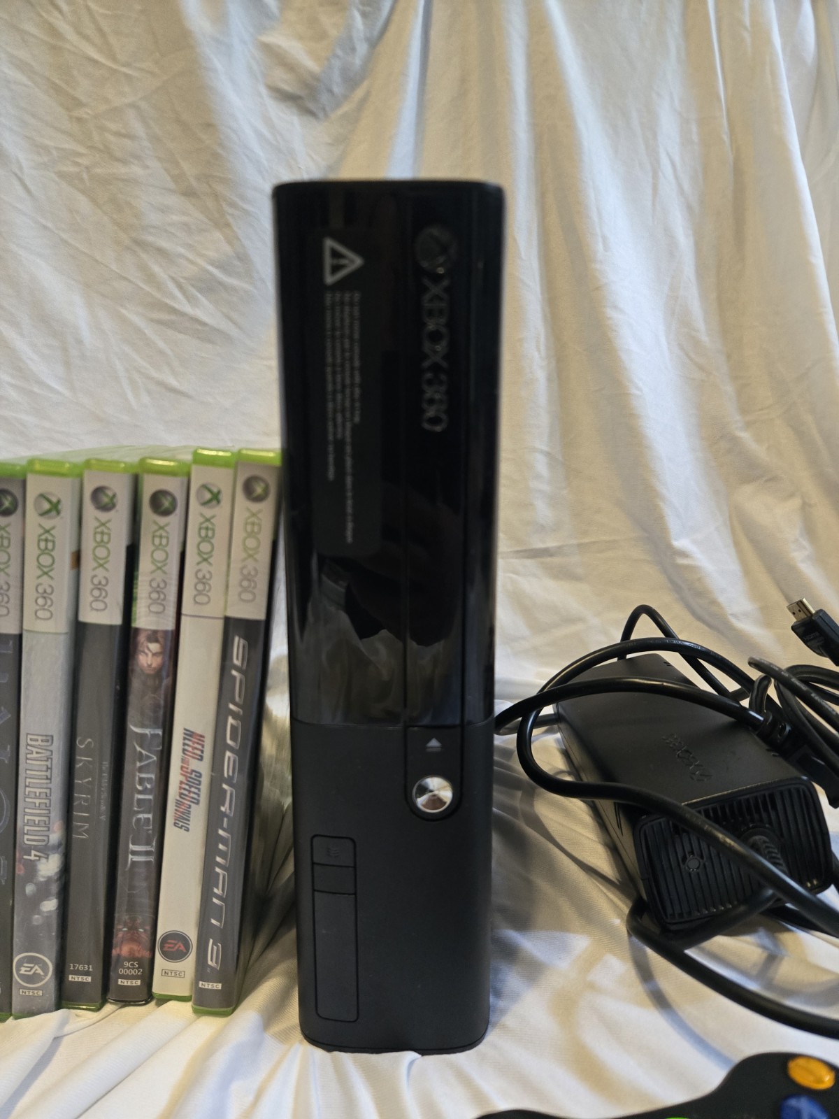 Microsoft Xbox 360 E Bundle, Games, Controller, And Cords!