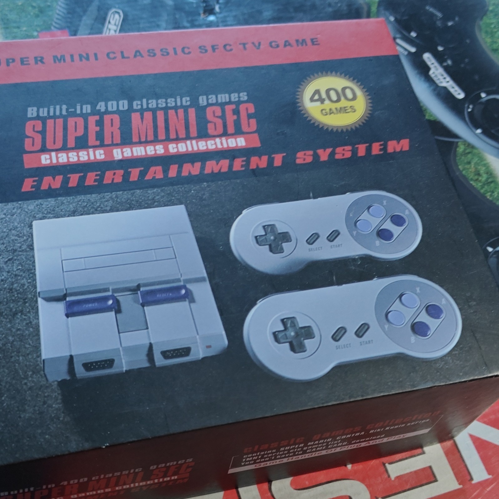 ​Super Mini SFC Retro Game Console 400 Games In Box Cords & 2 Controllers AV