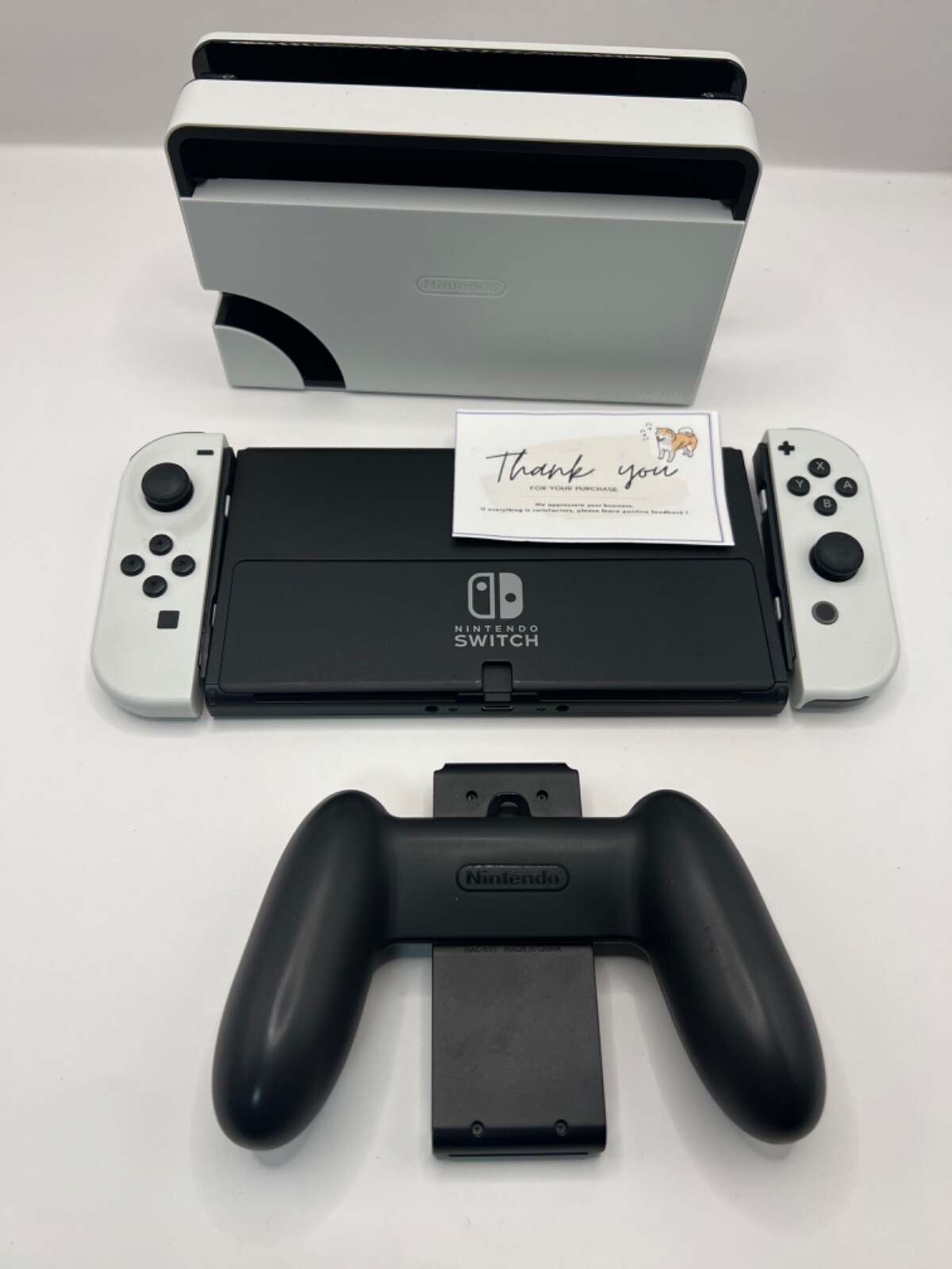 Nintendo Switch Console Tablet OLED HEG-001 w/Joy Con + Dock + Charger +HDMI BOX