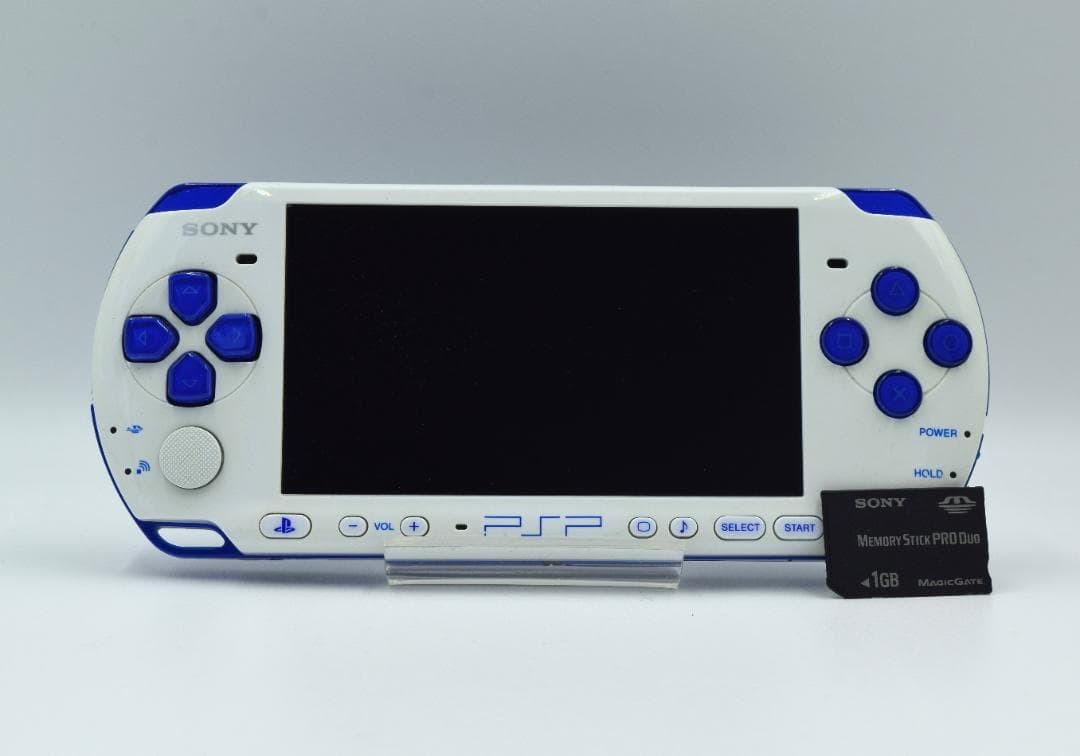 Sony PSP-3000 White Blue Console Tested Working Region Free SD Card