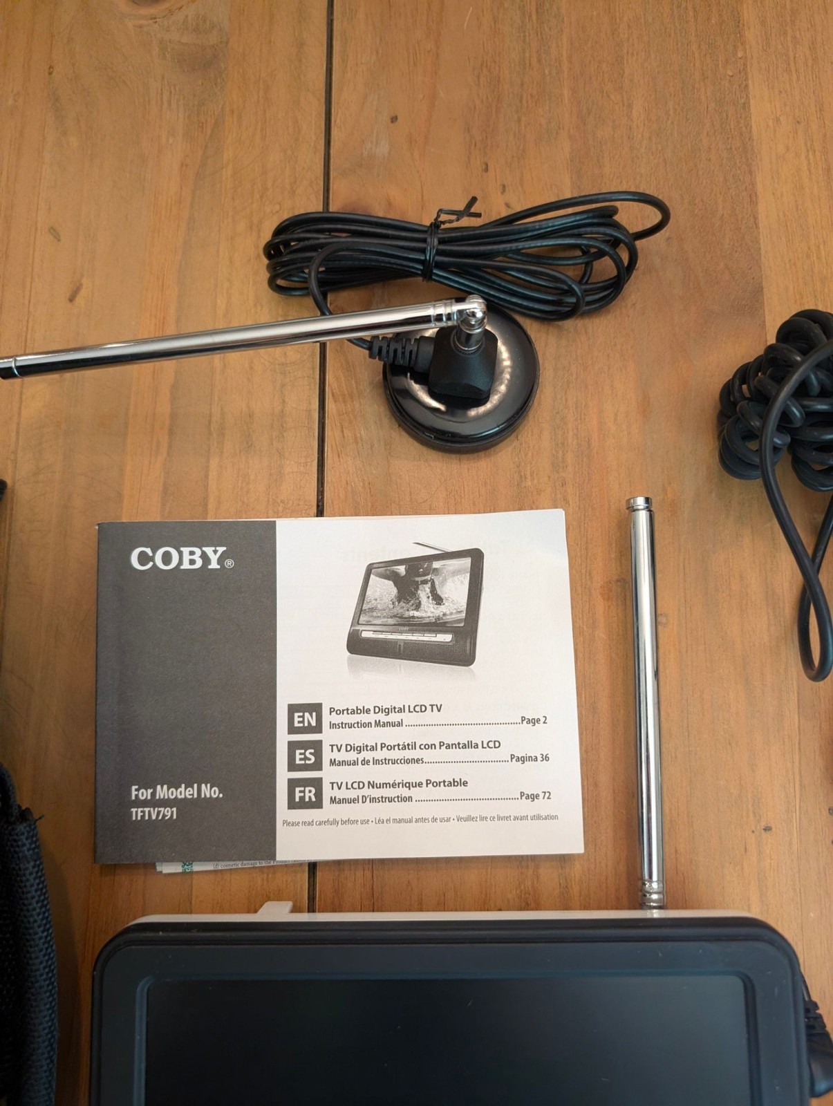 Coby TFTV791 7-Inch Portable Digital LCD TV – Full Bundle – Tested/Working!