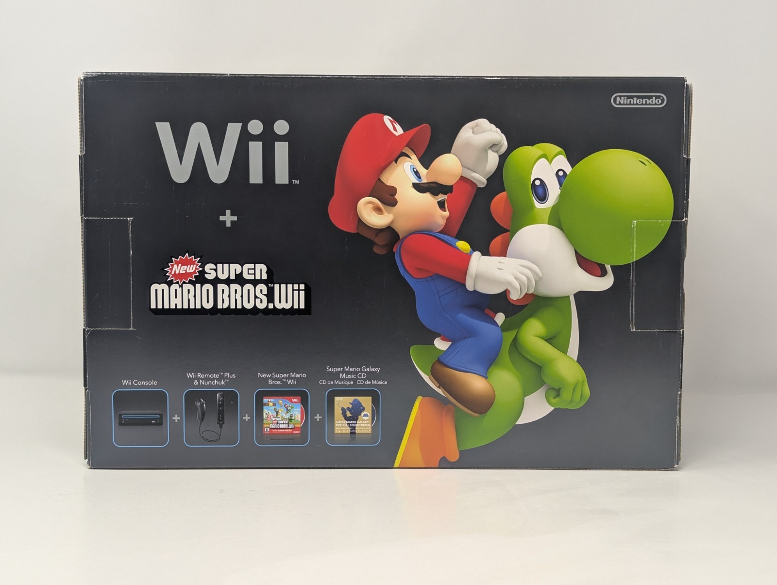 Nintendo Wii Holiday Bundle Black Console W/ New Super Mario Bros. – CIB