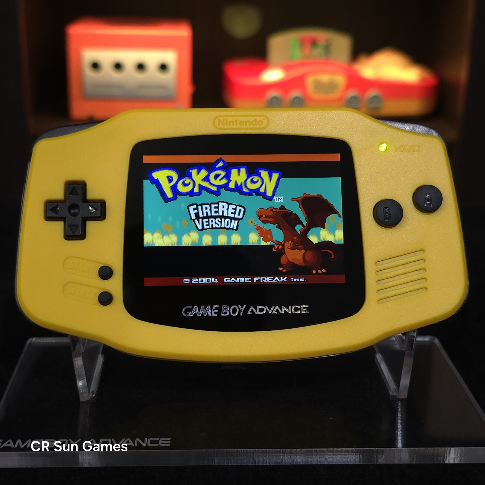 Yellow Game Boy Advance GBA iPS V5 LCD USB-C 1800 mAh Rechargeable Battery