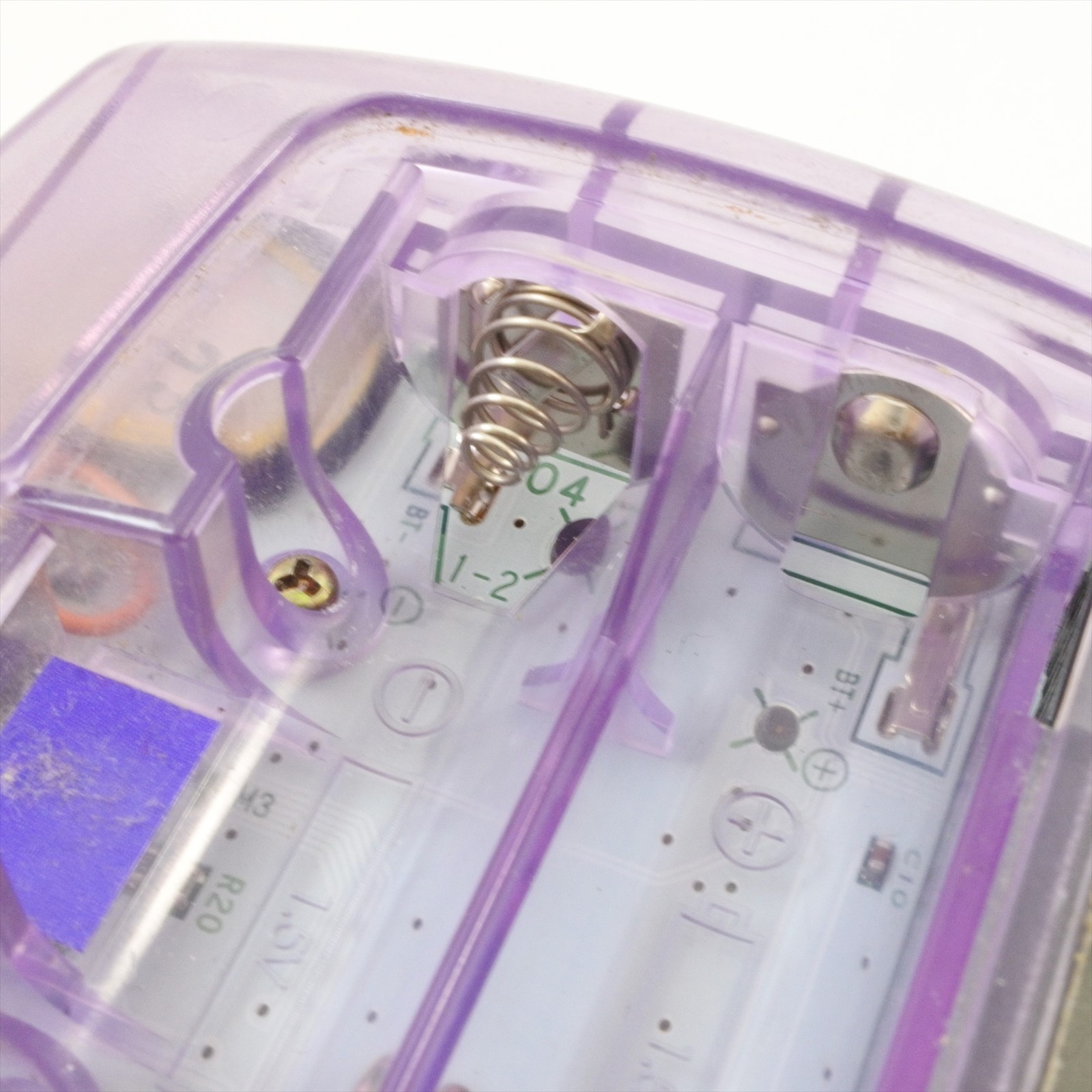 JUNK Gameboy Color Console Clear Purple CGB-001 Small Sound Nintendo JAPAN 18 gb