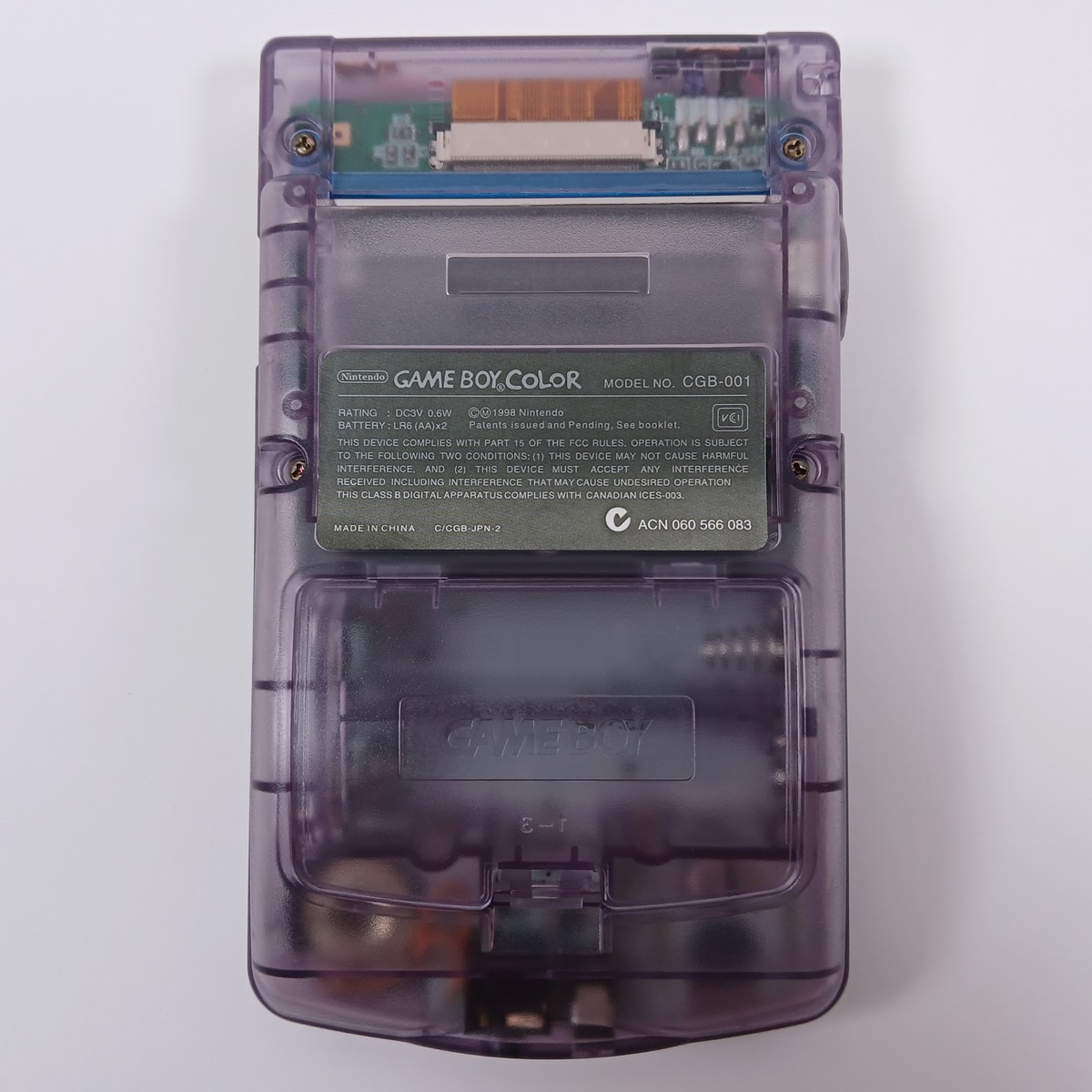 Nintendo Game Boy Color Console Clear Purple – Refurbished – Backlit IPS Screen!