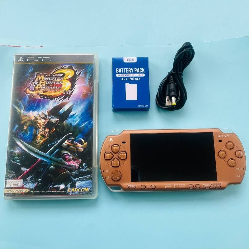 TK060 Sony PSP 2000 Matte Bronze with Monster hunter 3rd battery Japanese