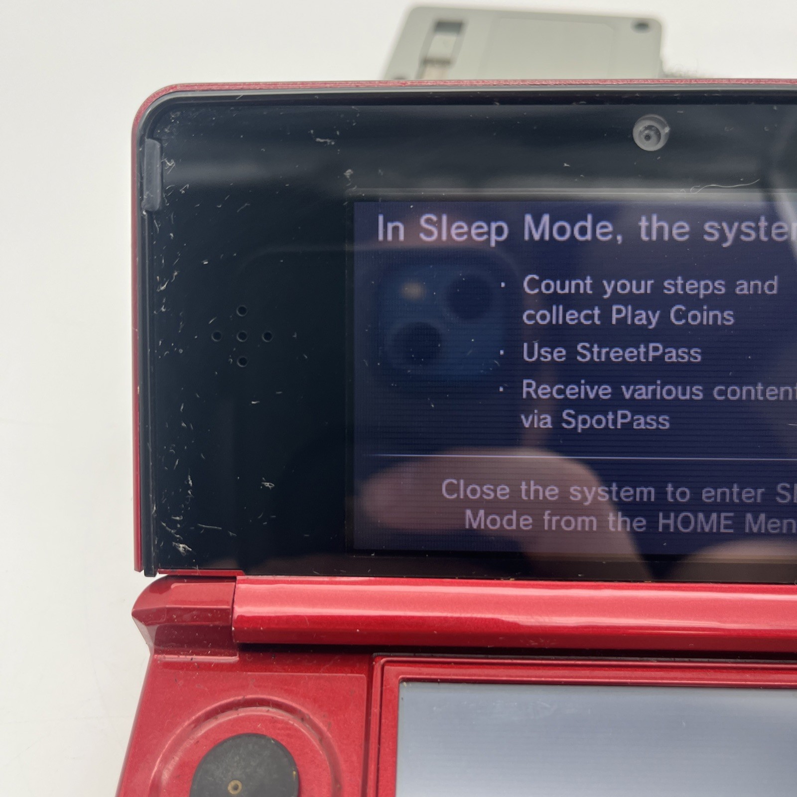 Nintendo 3DS Flame Red Handheld Console System CTR-001 w/ Zelda Tested READ