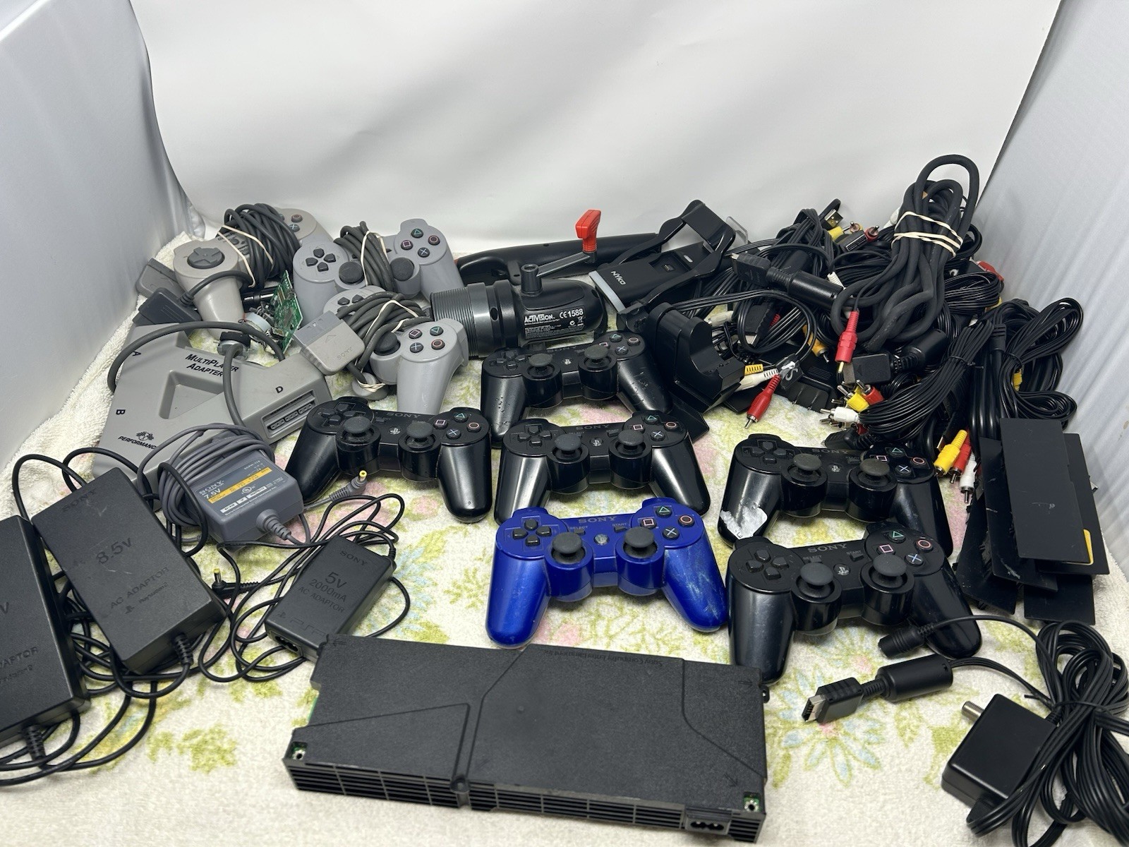 Lot Bundle PS,ps2 Cords,Controllers PS2 OEM A/V Cable Power Supply OEM 3rd Party
