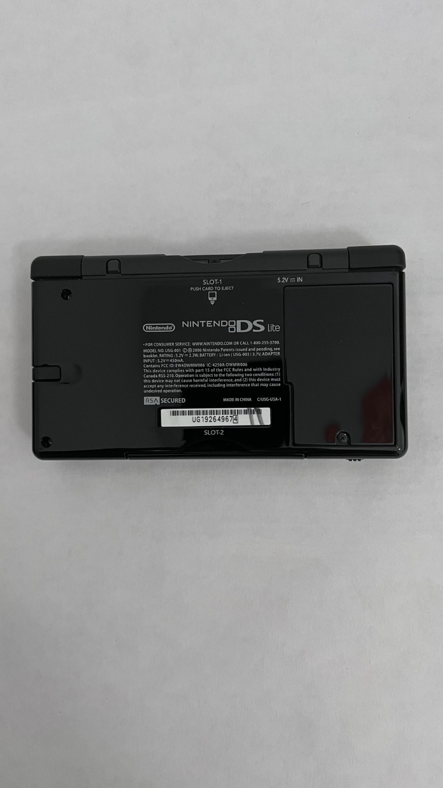 Nintendo DS Lite Black Gaming System, Charger, Stylus Dead Pixels Top Screen