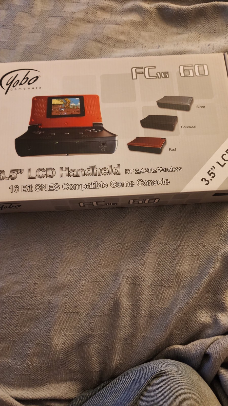 YOBO FC16 GO Handheld SNES Console BLACK Plays Super Nintendo Cartridges NEW