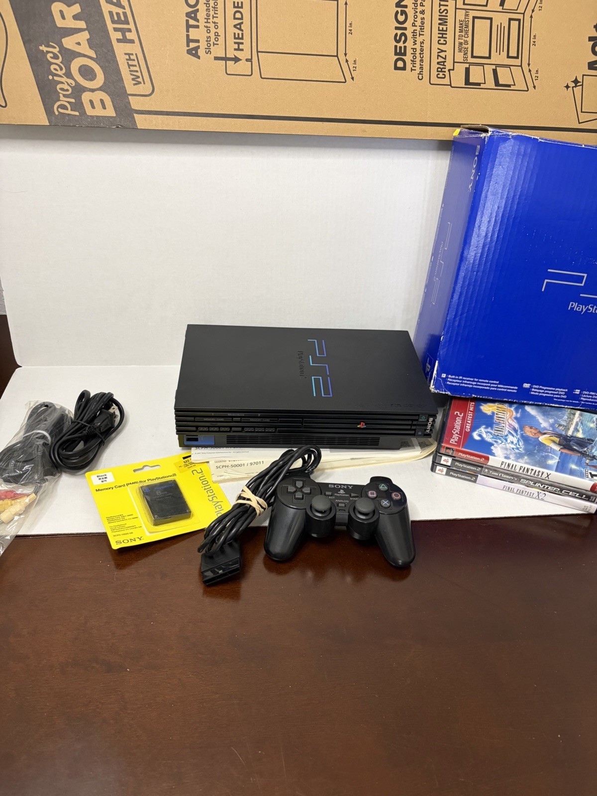 Sony PlayStation 2 PS2 Black Console Gaming System SCPH-50001 CIB w/Games Tested