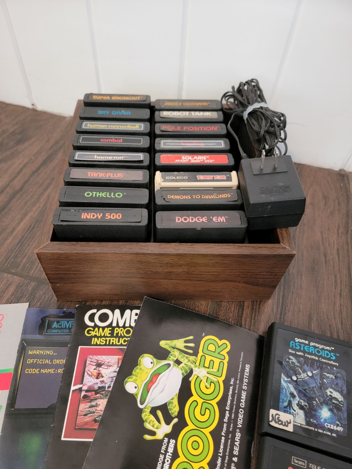 Atari 2600 SIXER Wood Console 6 switch 3 Joysticks 43 game bundle lot