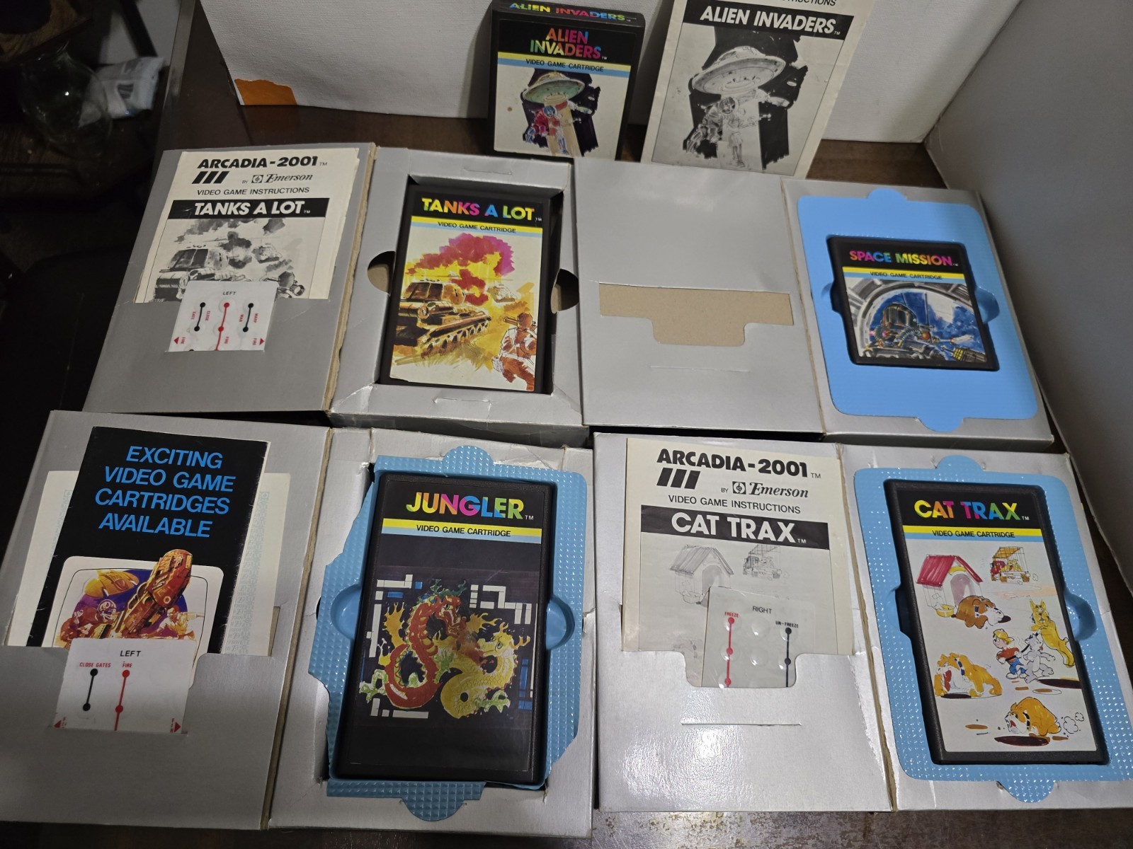 Emerson Arcadia 2001 Video Game Console (1982) Rare with 5 Games plus Manual
