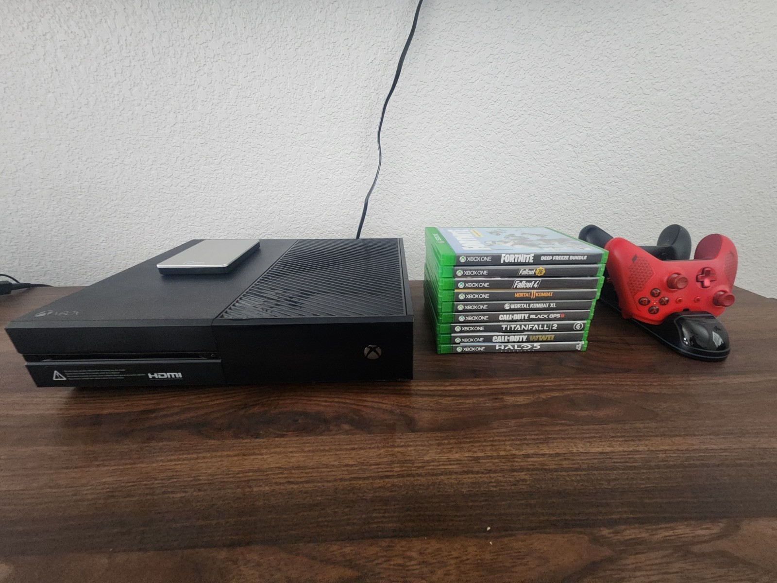 Xbox One BUNDLE Two Controllers/500 GB External Hard drive/Controller Charger