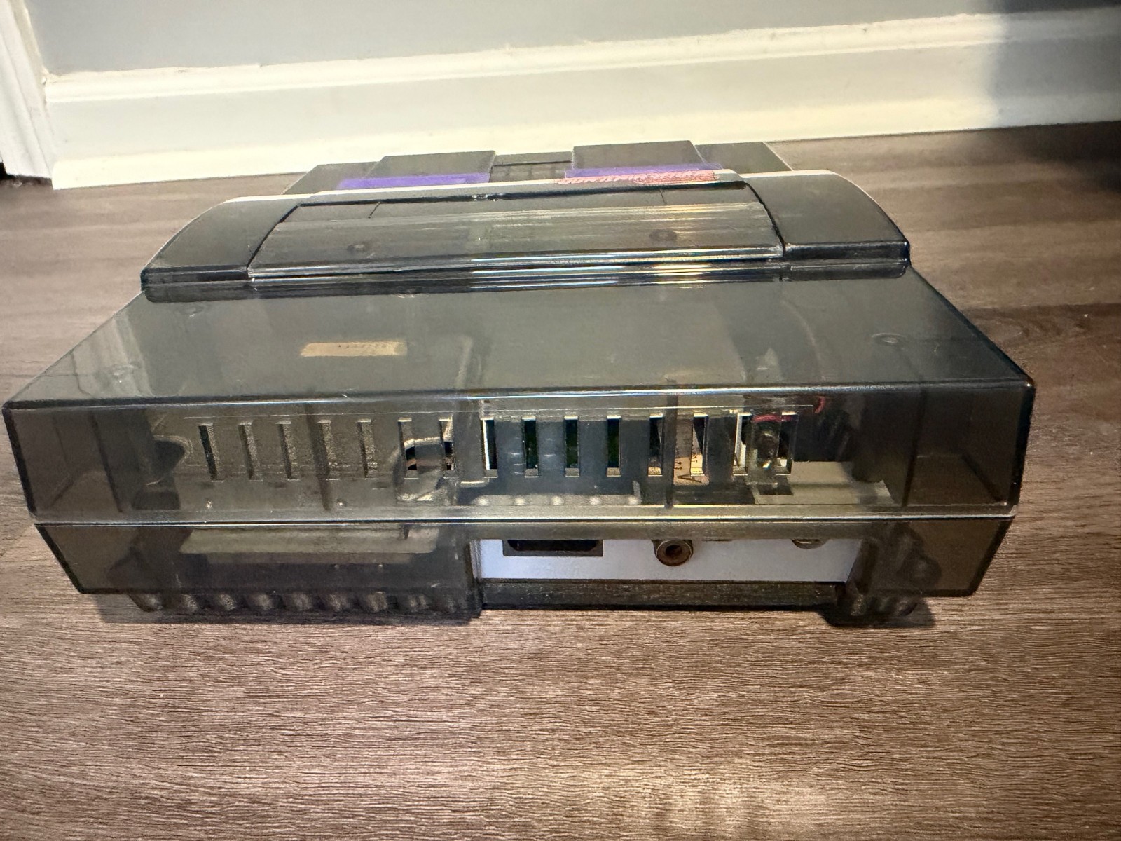Super Nintendo Console Black Clear Custom Case Reshell, Controller and Cables