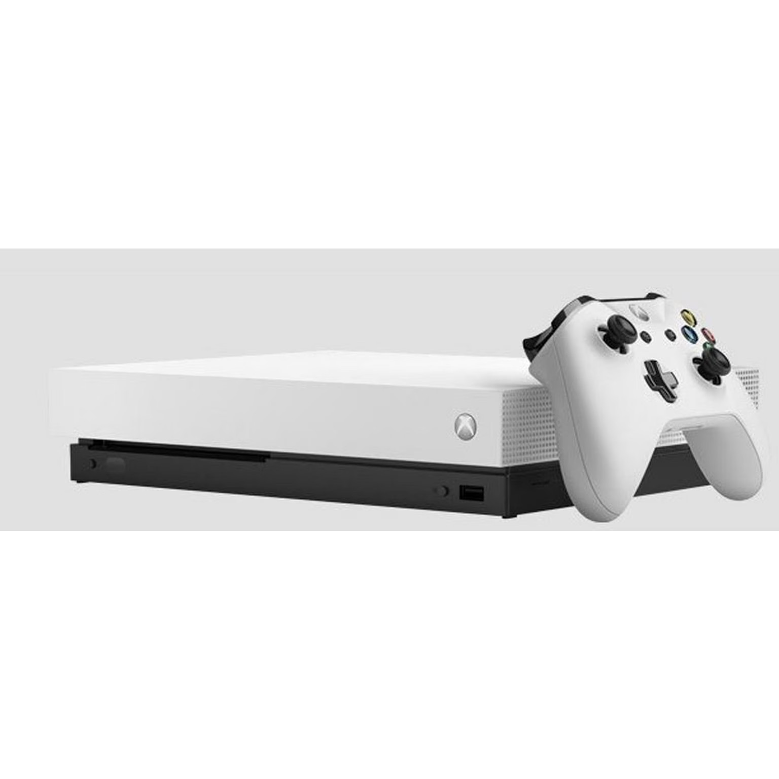 Xbox One X 1tb white set with 2 controlers and hard drive a steering wheel