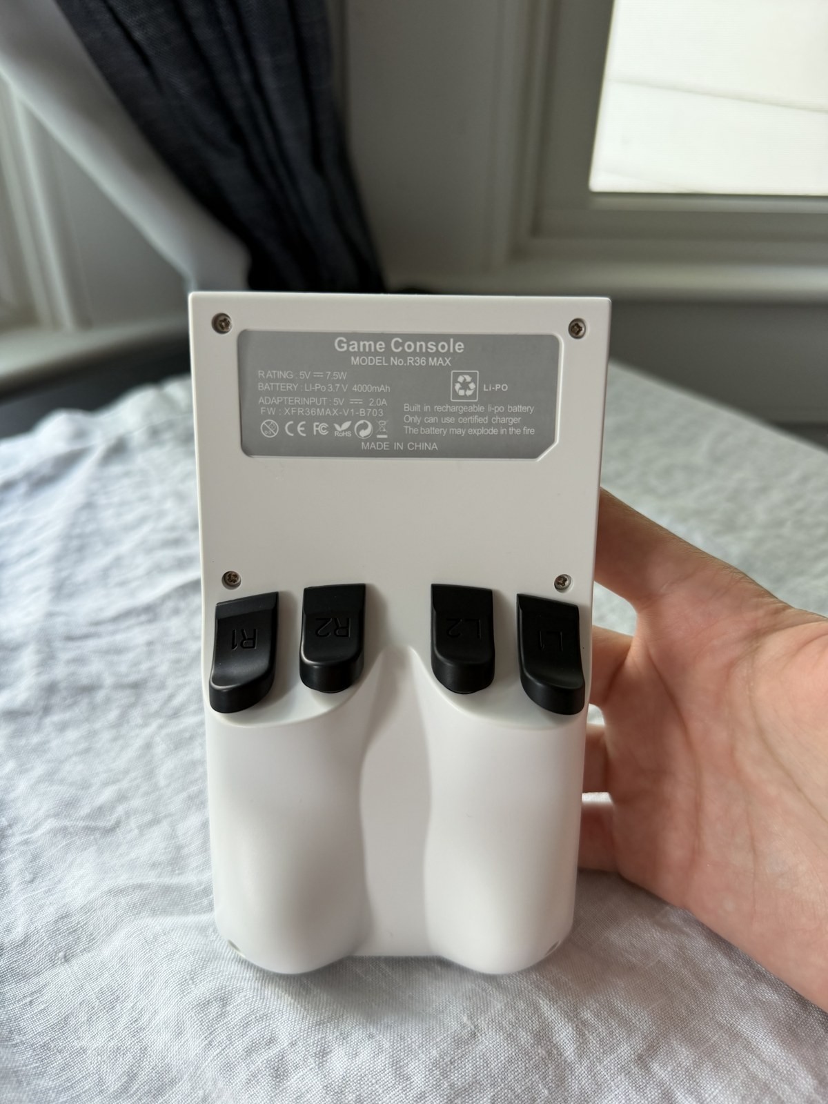 White Retro Handheld Game Console Emulator Dual Stick