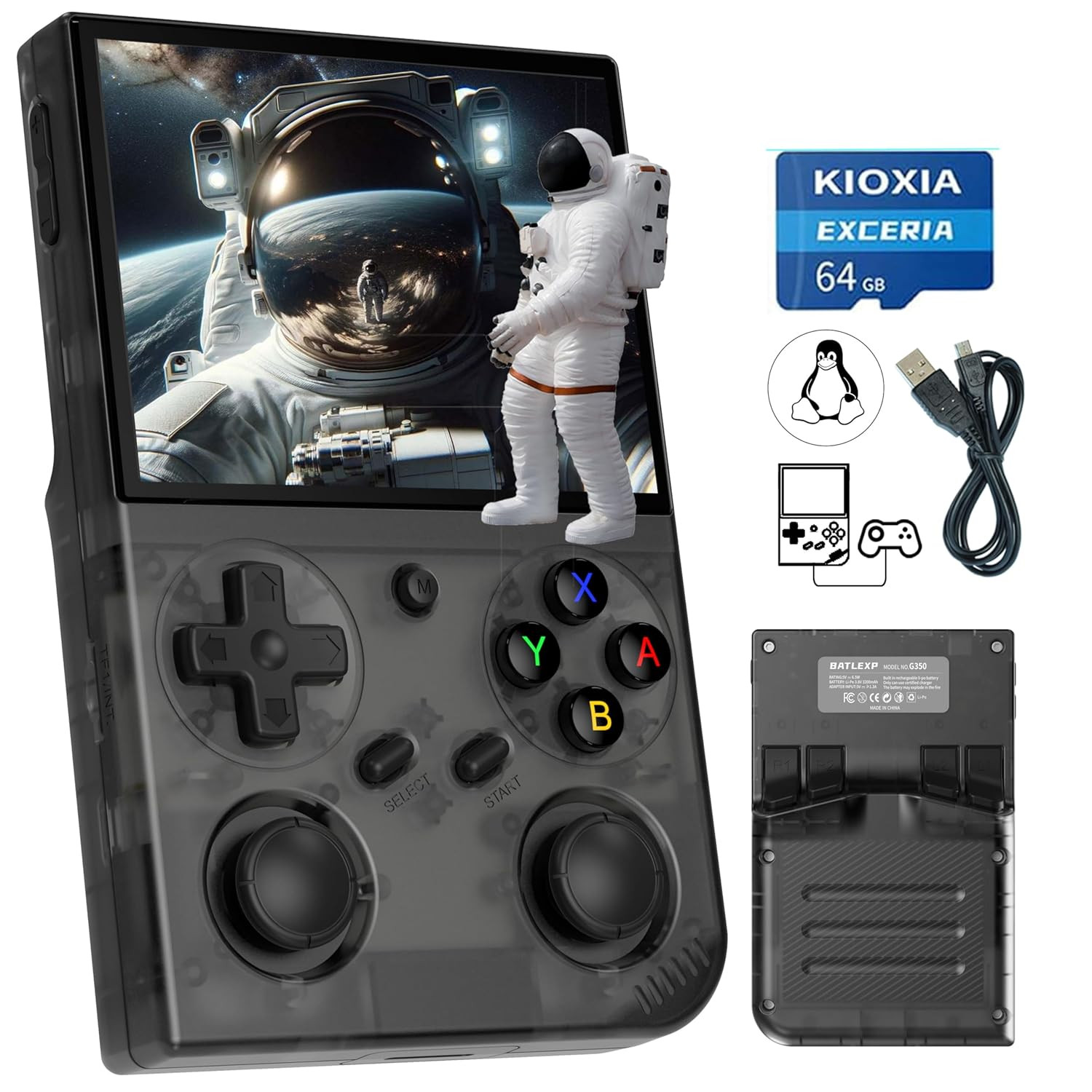G350 Retro Game Console,Linux System RK3326 G 350 Handheld Game Console Built-In