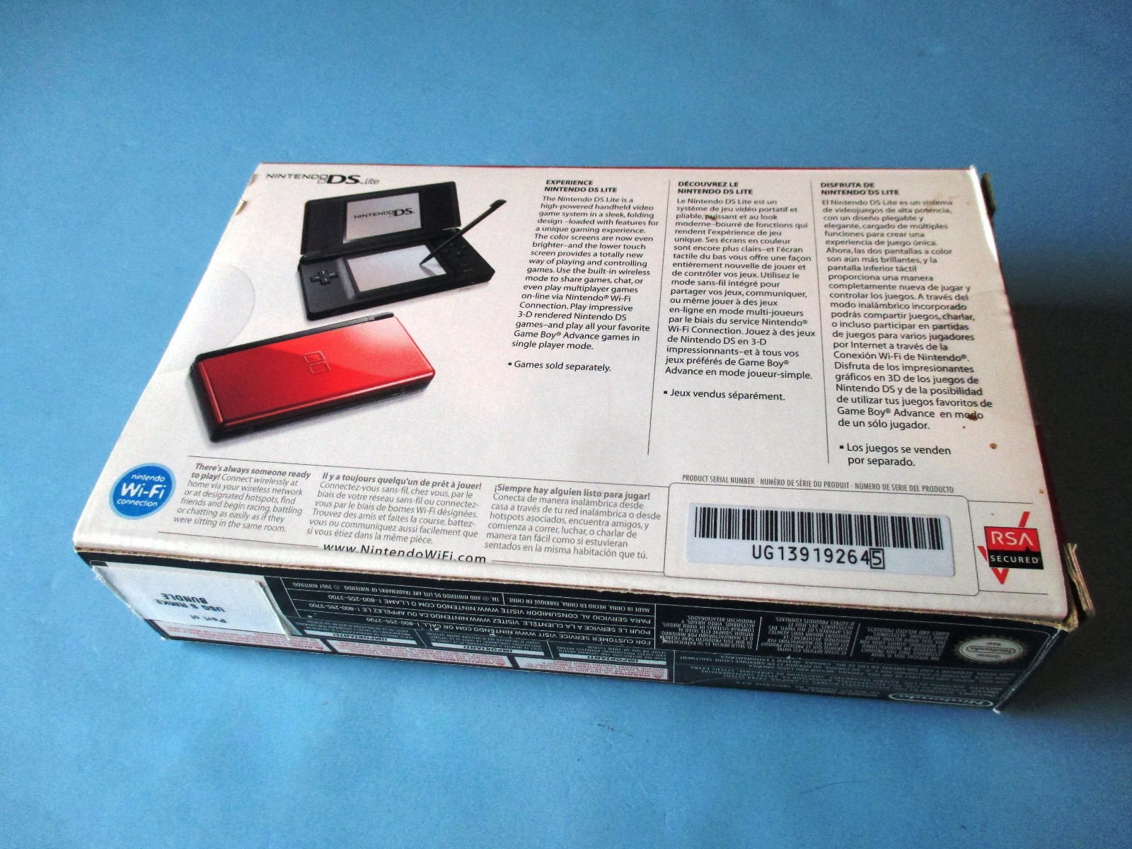 Nintendo DS Lite Crimson Red/Black System Brain Age 2 & Carrying Case Bundle