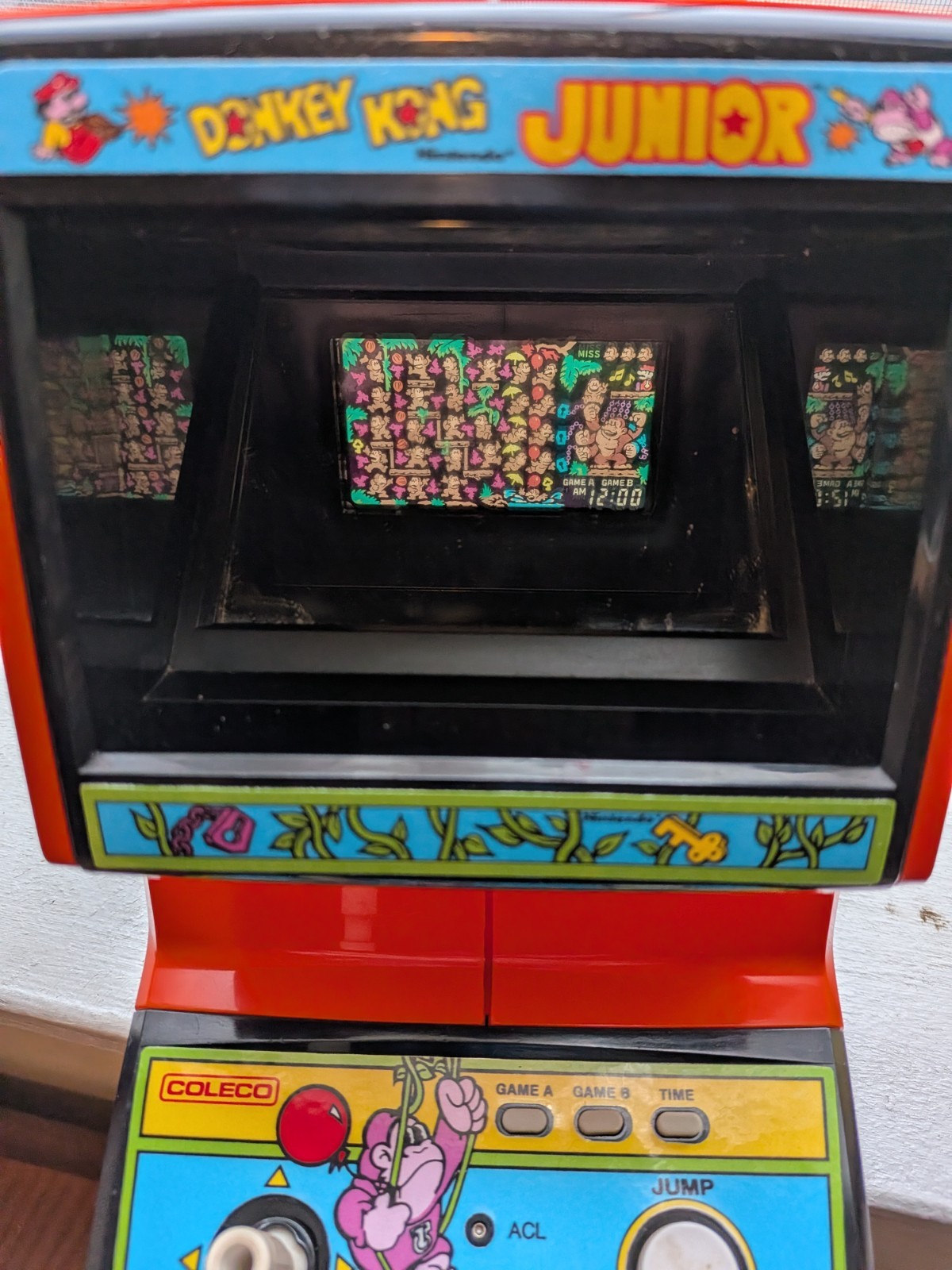 Coleco Game & Watch 1983 Tabletop Donkey Kong Jr CJ-71 Cleaned New Decals.