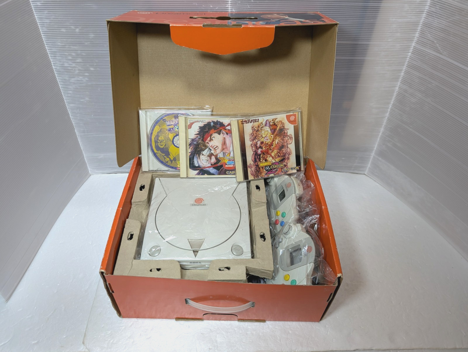 SEGA Dreamcast Console 2 Controller Visual Memory Marvel vs Capcom 2 Japan
