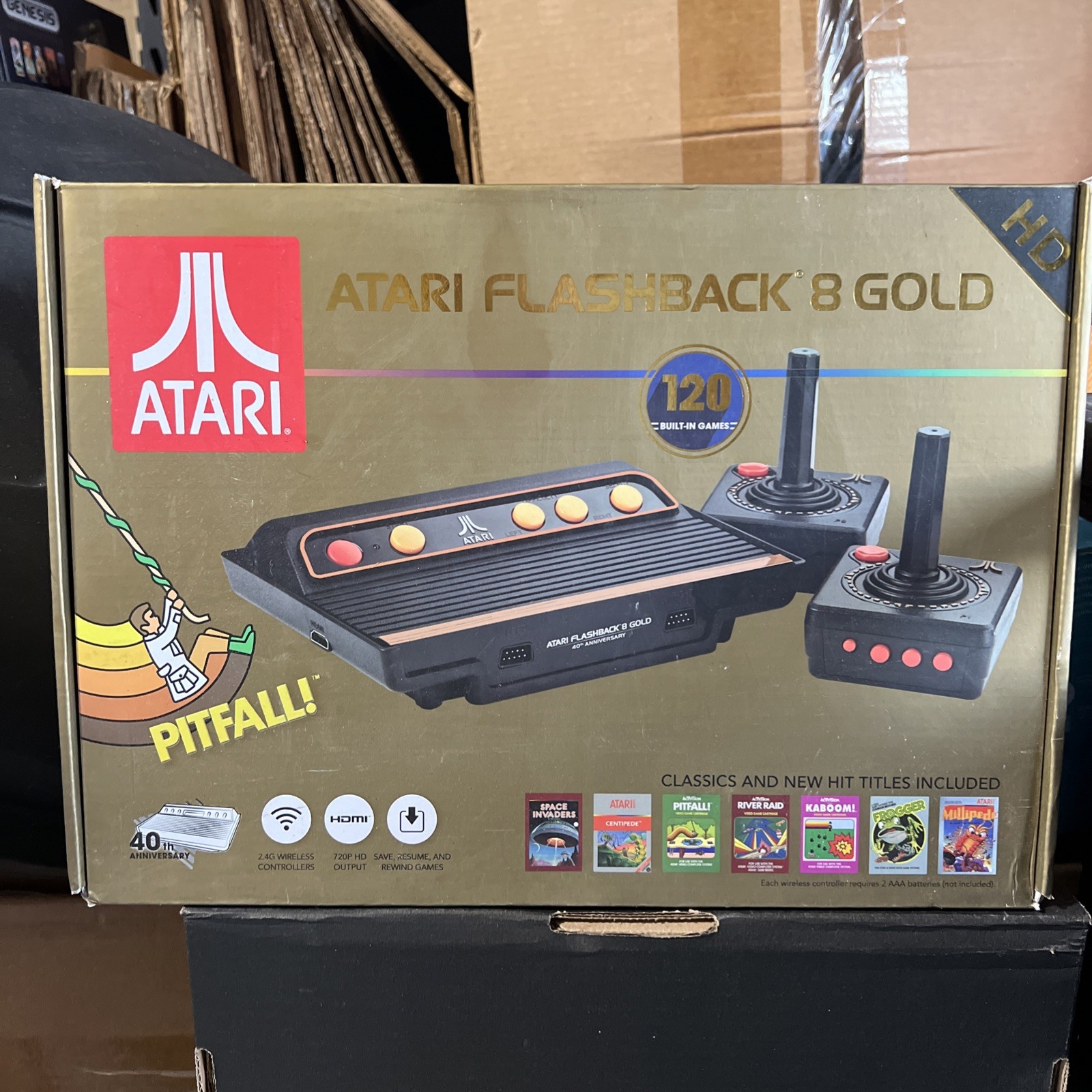 Atari Flashback 8 Gold Deluxe HD Console Wireless Controllers 120 Built In Games