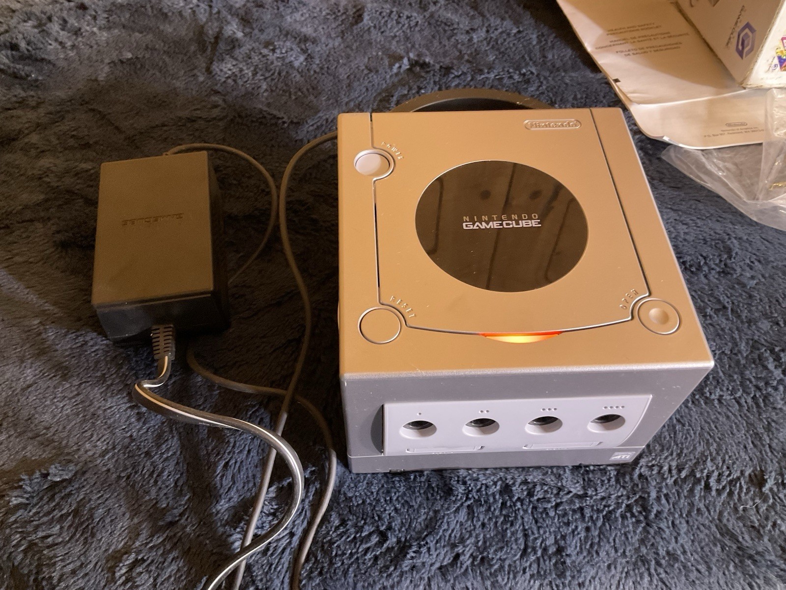 Game Cube Console-turns On UnTested Two Games And Box No Controllers Or Tv Av