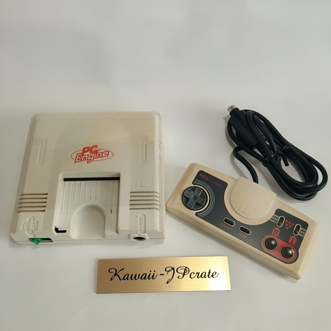 NEC PC Engine Console White Controller AV Cable Japan Tested