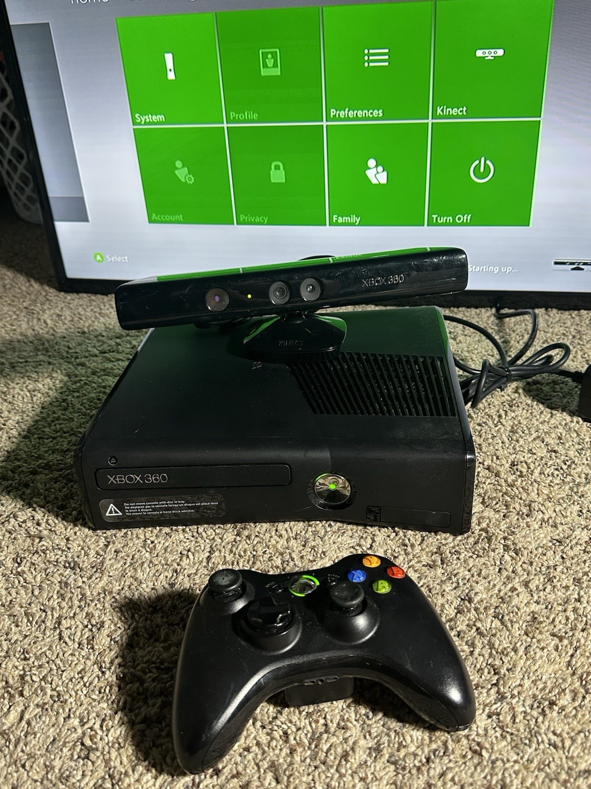 Microsoft Xbox 360 S 250GB Console Kinect Bundle Controller 5 Games HDMI Tested