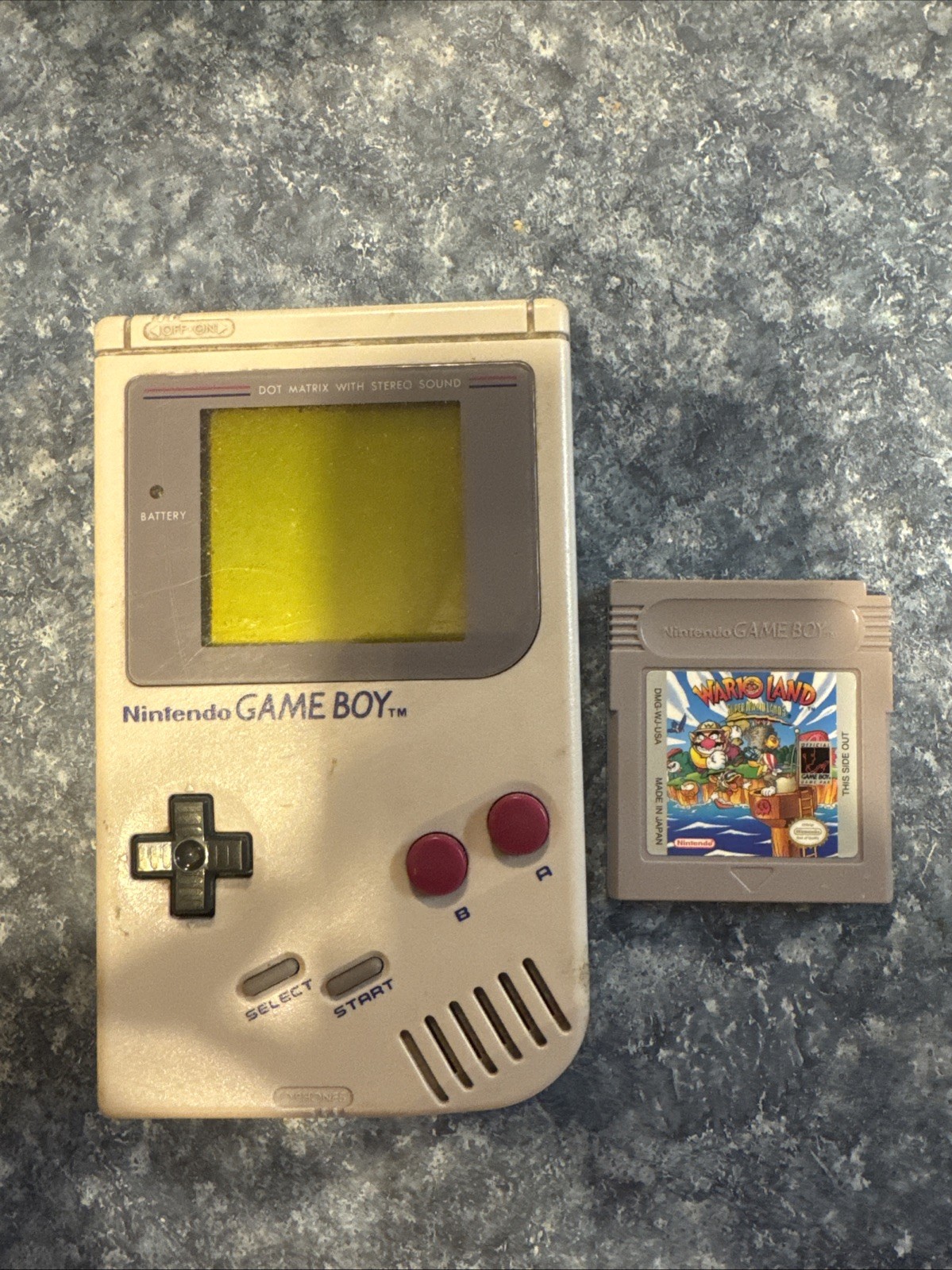 Original Nintendo Gameboy with Wario Land Tested Works