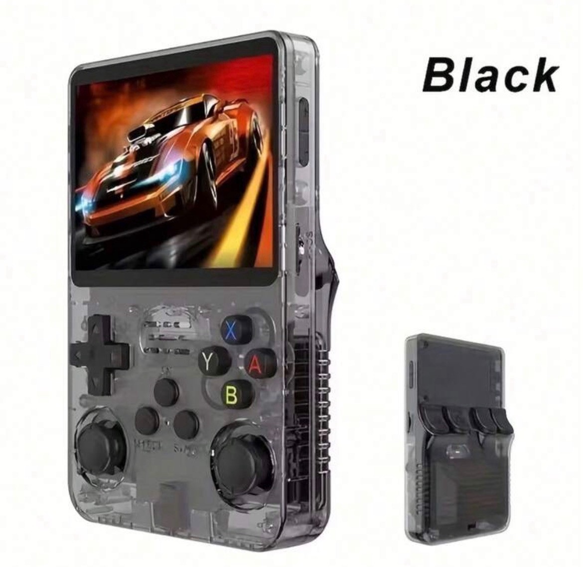 Clear Black Retro Game Console Portable 128GB Storage Linux System IPS Screen