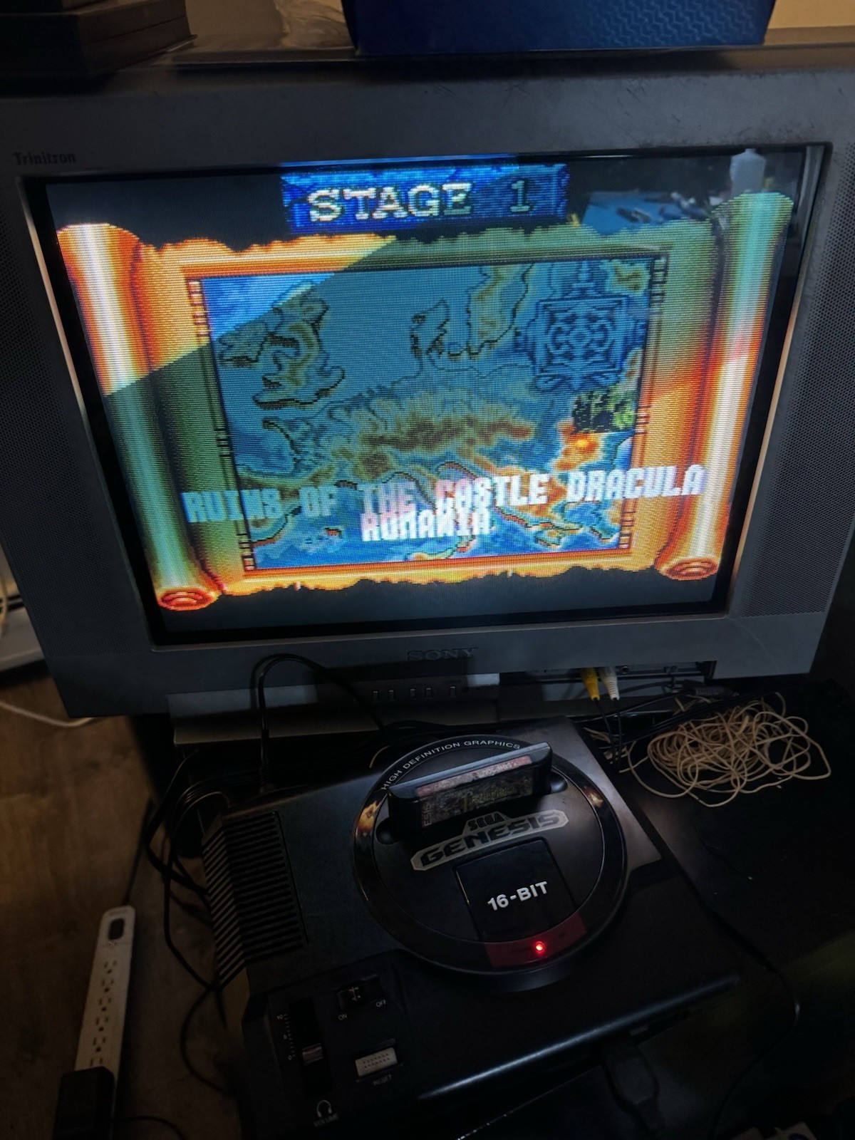 Sega Genesis Model 1 W/ Cables Controller Castlevania Bloodlines Tested Works!