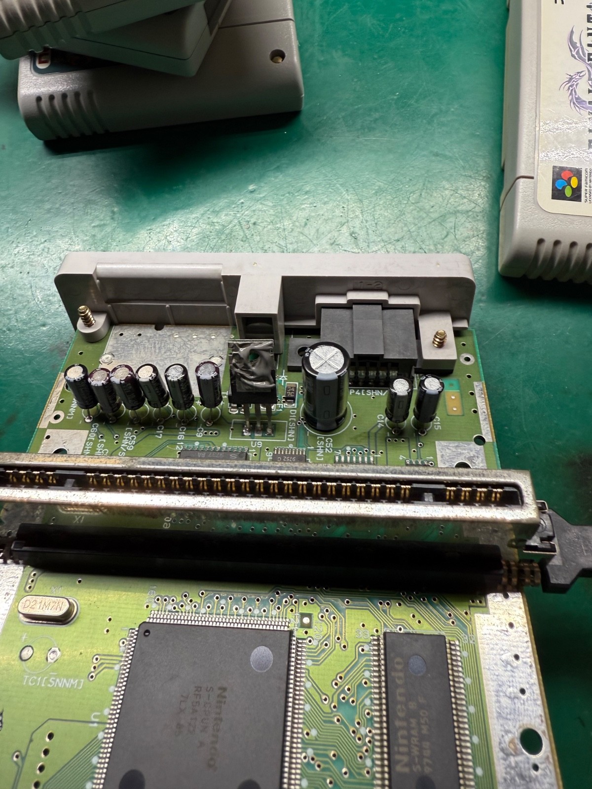 sfc jr rgb mod recapped, 2 controllers,av cable, psu, and games