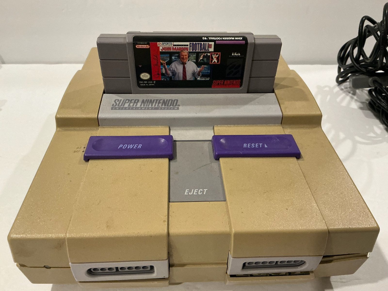 Super Nintendo SNES Console 2 controller Madden Football 03 Tested FAST SHIPPING