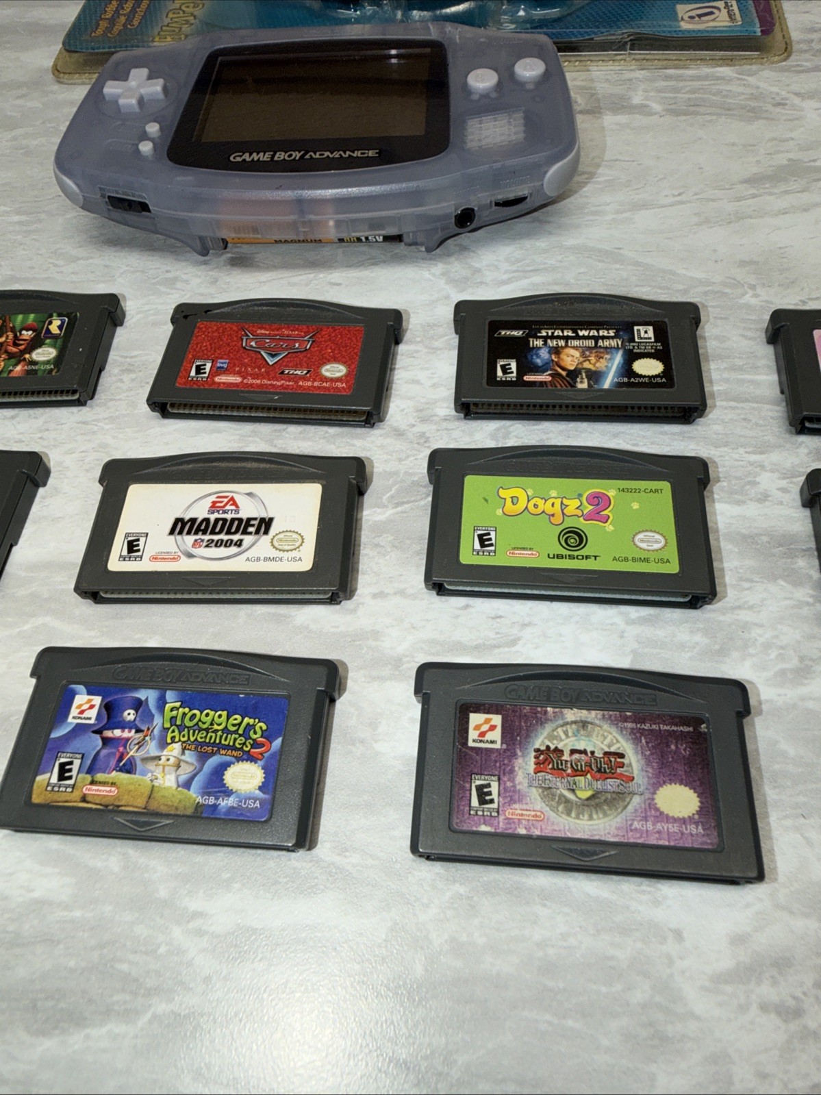 Nintendo Game Boy Advance Console System – Clear Glacier Bundle 15 Games And Acc